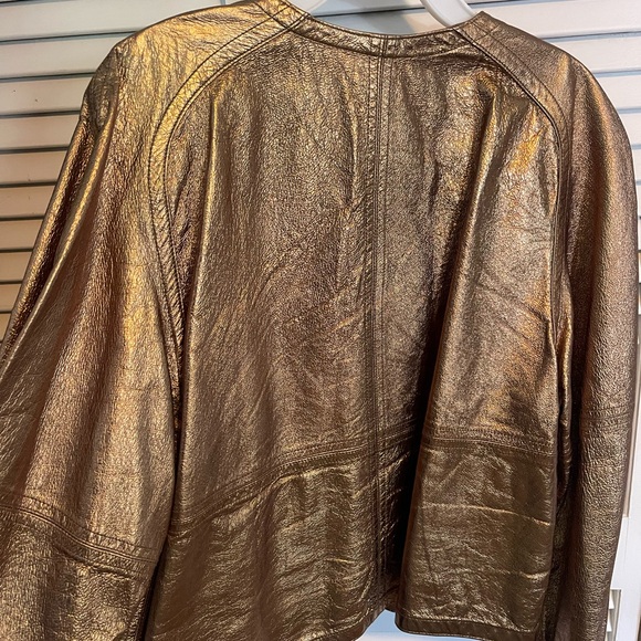 Genuine Leather metallic Jacket/Bronze - Picture 4 of 6